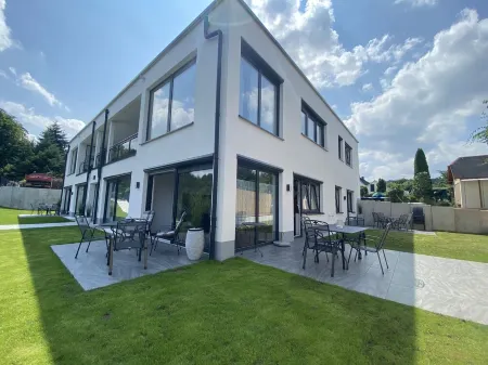 Apartments-Saaldorf WG1 with terrace and view of the reservoir