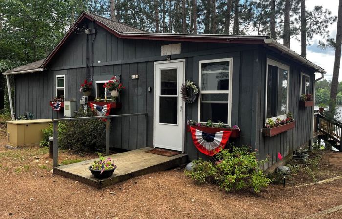 Cozy vintage cabin on a private lake in the Northwoods.