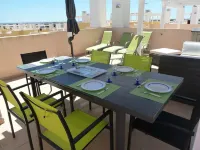 Luxurious apartment with sea view, swimming pool, private solarium, and 30 glowing reviews