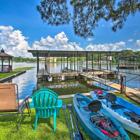 Deck, Boat Slip and Views Lake Hamilton Cabin!