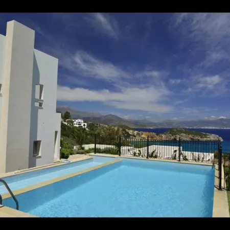 Villa Ouranos Our Dream in Blue and Cream with Seaview and Pool