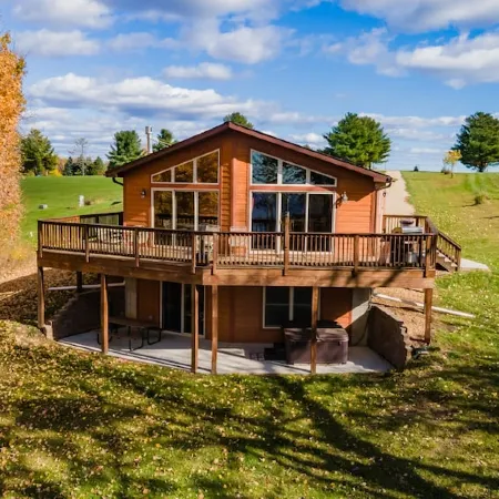 Sunset Riverview Cabin Hot Tub Fireplace, Luxury Cabin with Stunning River Views