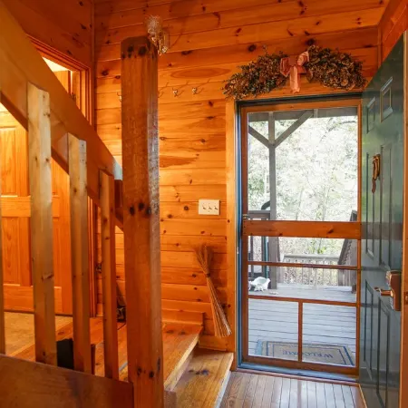 Cliffhanging Cabin over French Broad River between Hot Springs, NC and Gatlinburg Tn
