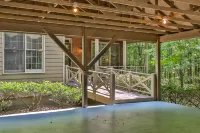 Charming Cabin with Creek and Scenic Deck - Stylish Escape