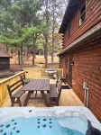 True Log Cabin in the Heart of Poconos with Hot Tub and Movie Theater