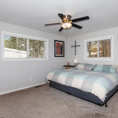 Nestled between Downtown and Watson Lake. Kayaks available and pets welcome!