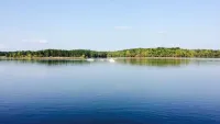 Solar Powered Cottage at Lake, with Dock, on Private 300 Acre Timber Preserve