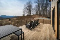 Modern Blue Ridge Mountaintop Timber-Frame Home w/ Sauna, Hot Tub and EV Charger