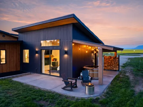 Soaking Tub and Cozy Fireplace - Inviting Rustic Retreat