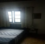 home Beach Center, wooded and grassy yard with fruit trees.