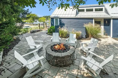 The Blue Oasis is located in the heart of downtown South Haven with water views.