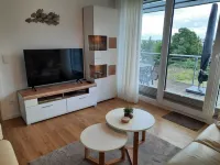 Modern top floor apartment with a view of the sea and Stralsund