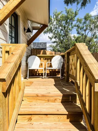 Upscale studio with skyline view