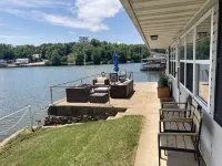 Lake front with view, dock and calm water
