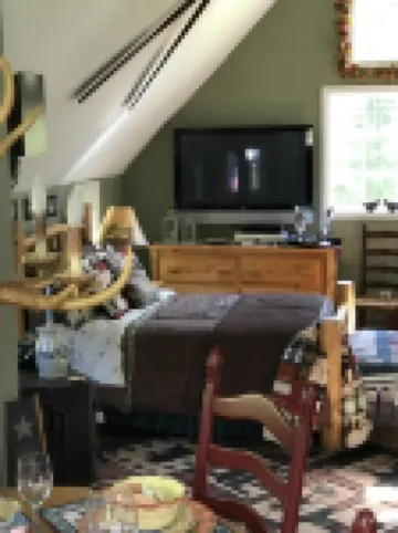 Tree house  lots birds  great location . ..... lots to do all summer long ......