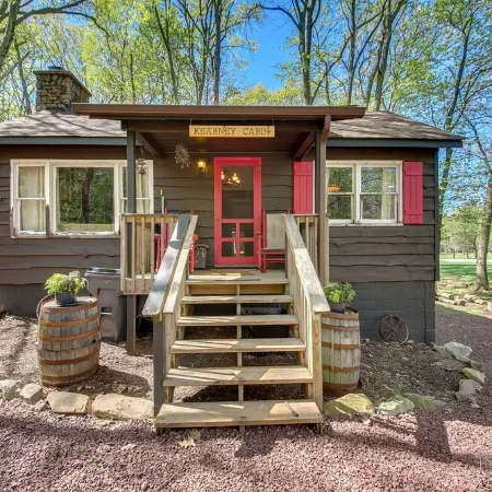 Rustic cabin at the rock.