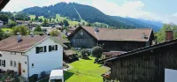 Castle, lake and mountain view