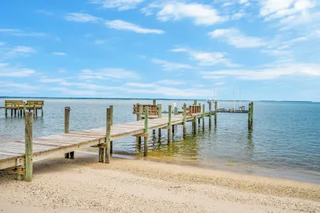 Sea Glass Beach House!  Large sand beach, dock and hot tub! Pets welcome!
