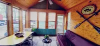 Modern lakeside cabin with panoramic views , deck and  screened porch