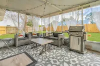 Pet Friendly Fenced Backyard Game Room Patio Firepit Trailer Motorcycle Parking