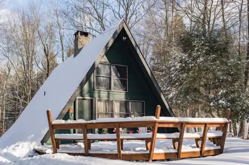 Pocono Summer Paradise: A-Frame, Sauna, Hot Tub, Fire Pit