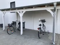 Modern apartment near the beach with beach chair