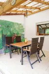birds-nest holiday home palatian forest balcon wood stove