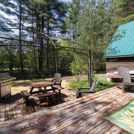 Modern Treetop Log Cabin in the Heart of Schroon Lake