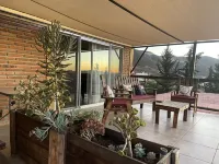 3 comfortable individuals cabins in a property with stunning views of the valley