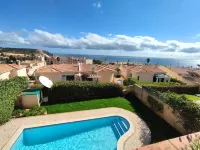 Pretty Villa has Amazing Sea Views, Private Pool, AC, Wi Fi - walk to the Beach!