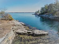 Enjoy the stunning views while relaxing on the deck at East Ledge Cottage