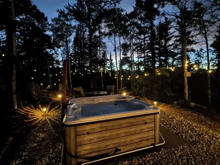 New!  Cozy 2-bedroom A-Frame with Hot Tub, Fire Pit, WiFi, AC and VIEWS!