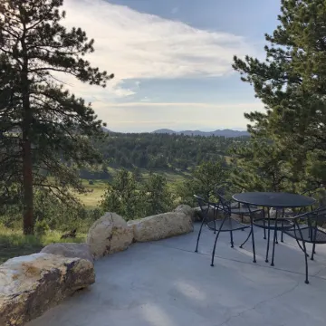 Mountain house overlooking Bear Basin Valley and the Sangre de Cristo Range.