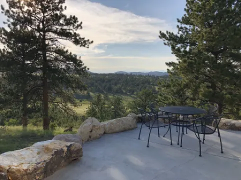Mountain house overlooking Bear Basin Valley and the Sangre de Cristo Range.