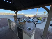 New! Desert LUX Oasis LARGE POOL SPA BBQ FIRE-PIT