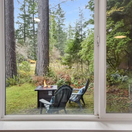 Tiny cabin nestled in the woods