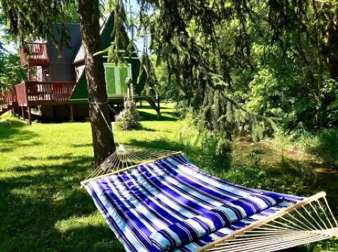 Relaxing, Cozy & Secluded One Loft Bedroom A-Frame w/ Wood Burning Pellet Stove