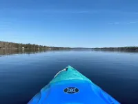 Beautiful new modern cabin with 100 feet of shoreline on Long Lake