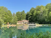 Chalet on Manistee River with amazing backyard pond. 5 minutes from Fife Lake.