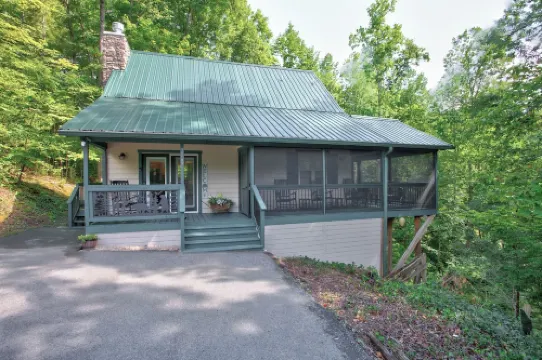Cozy cabin with mtn view and an awesome media room in charming Townsend.