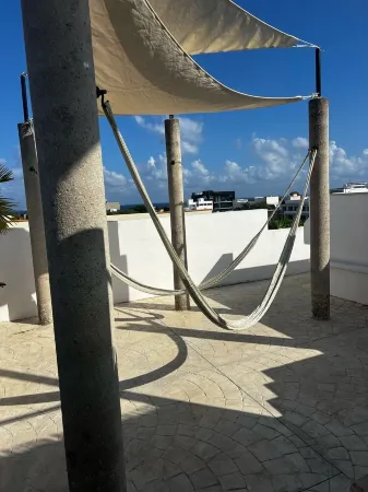1bed centro, roof top sea view, jacuzzy pool, work space gym 400m beach