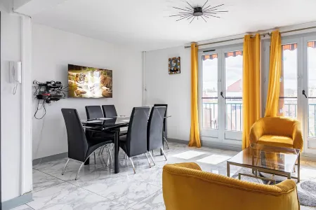 20 Minutes Paris et JO- Spacieux Appartement Moderne, Idéal Pour Familles