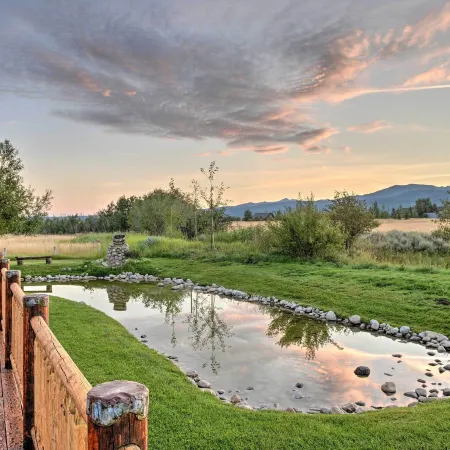 Stunning Driggs Retreat w/ Private Hot Tub & Pond!
