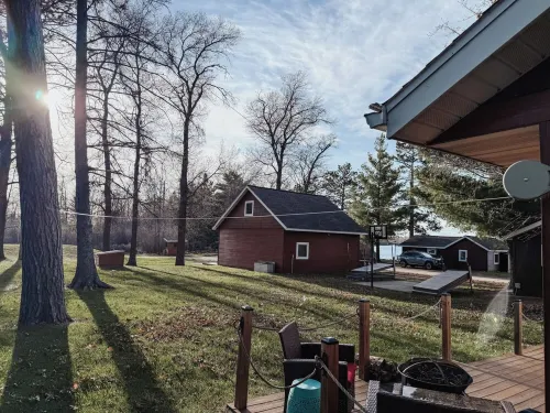 Cabin on private beach on a lake near Brainerd! 2 bedrooms, sleeps 7!