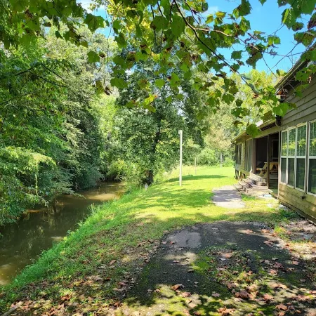 7. gorgeous creekfront lodge