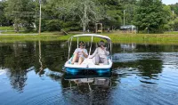 Glamping in Vintage Airstream with modern comforts with private pond access.