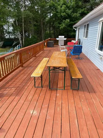 Oceanfront property with spectacular views of Acadia Park and cruise ships.