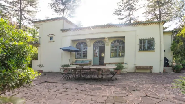 Character house between lake and sea