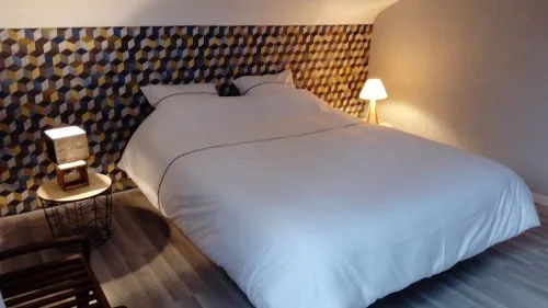 Lin and the host, Norman house with contemporary style.