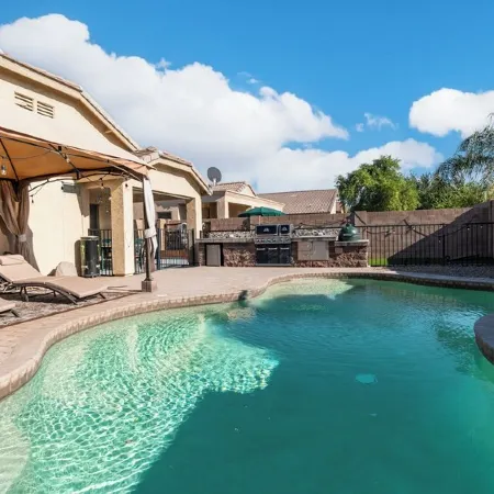 Desert oasis house with a pool